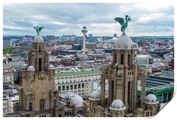 The Liver Birds Print by Apollo Aerial Photography