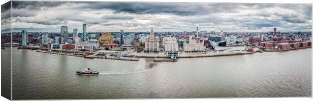 Ferry On The Mersey Canvas Print by Apollo Aerial Photography