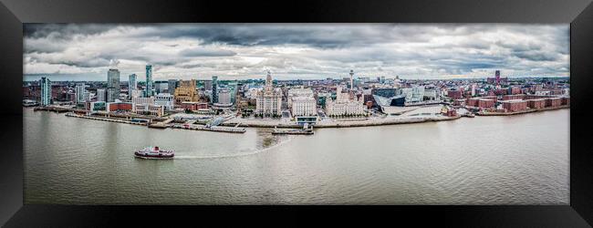 Ferry On The Mersey Framed Print by Apollo Aerial Photography