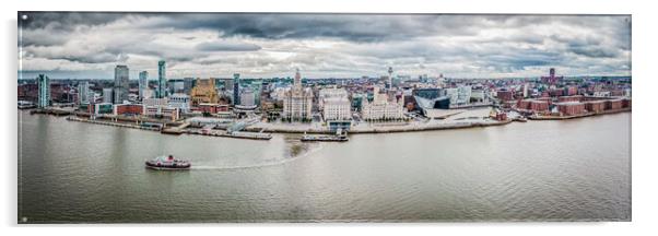 Ferry On The Mersey Acrylic by Apollo Aerial Photography