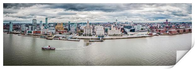 Ferry On The Mersey Print by Apollo Aerial Photography