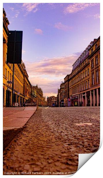 Grainger Street, Newcastle Print by Richard Fairbairn