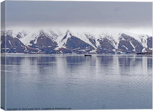 Svalbard Mountains and Fiord Canvas Print by chris hyde