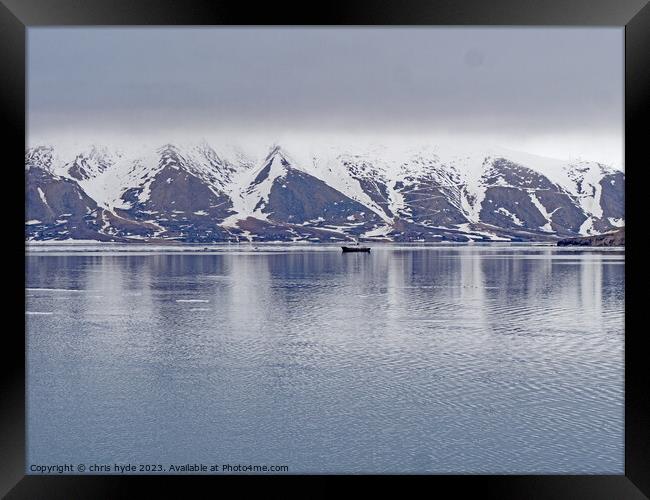 Svalbard Mountains and Fiord Framed Print by chris hyde