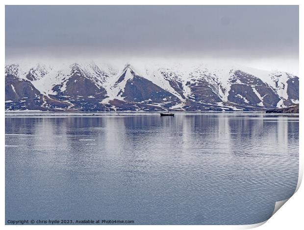 Svalbard Mountains and Fiord Print by chris hyde