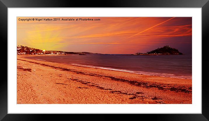 Sun Rise At St Michael's Mount Framed Mounted Print by Nigel Hatton