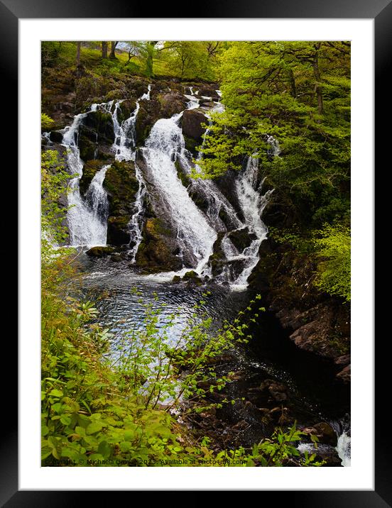Swallow Falls, North Wales, United Kingdom, UK Framed Mounted Print by Michaela Gainey