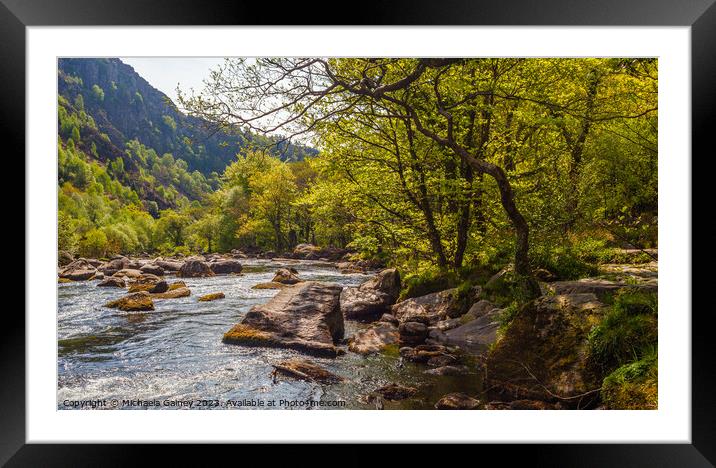 Glaslyn River, North Wales, United Kingdom, UK Framed Mounted Print by Michaela Gainey