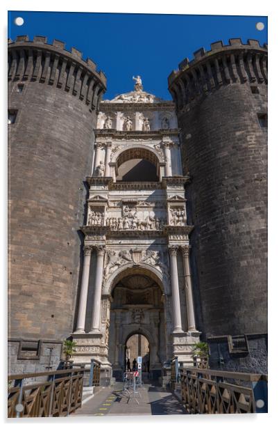 Castel Nuovo Triumphal Arch In Naples Acrylic by Artur Bogacki