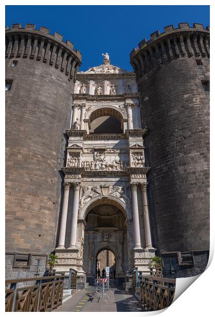 Castel Nuovo Triumphal Arch In Naples Print by Artur Bogacki