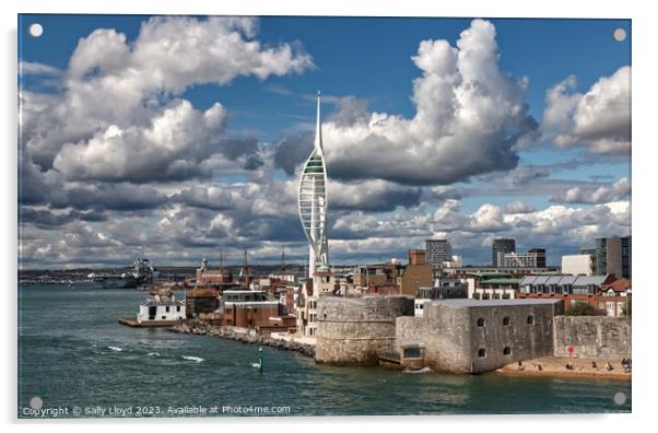 Portsmouth view of The Spinnaker Acrylic by Sally Lloyd