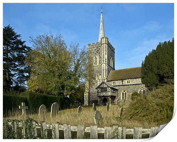 St Mary's church Radwinter Print by Gary Eason