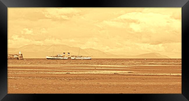 PS Waverley at Troon  (sepia) Framed Print by Allan Durward Photography