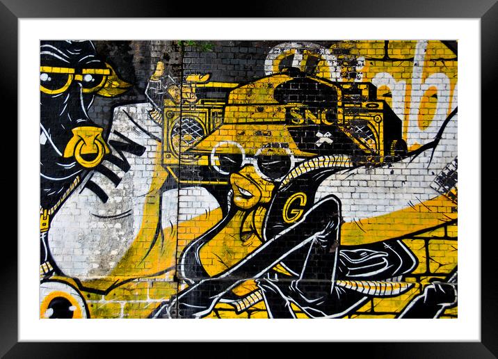 Vibrant Urban Expression: Digbeth Graffiti Art Framed Mounted Print by Andy Evans Photos