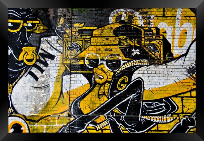 Vibrant Urban Expression: Digbeth Graffiti Art Framed Print by Andy Evans Photos
