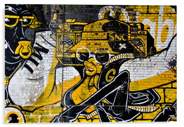 Vibrant Urban Expression: Digbeth Graffiti Art Acrylic by Andy Evans Photos