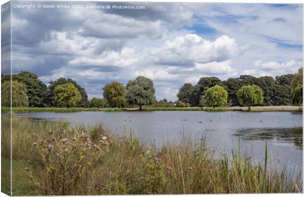 Dry day after the rains at Bushy Park Surrey Canvas Print by Kevin White