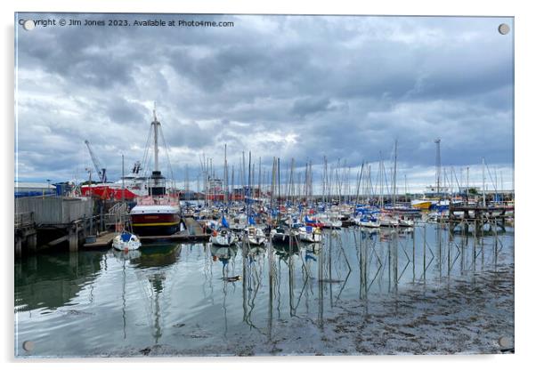 Marina and Import Dock of the Port of Blyth Acrylic by Jim Jones