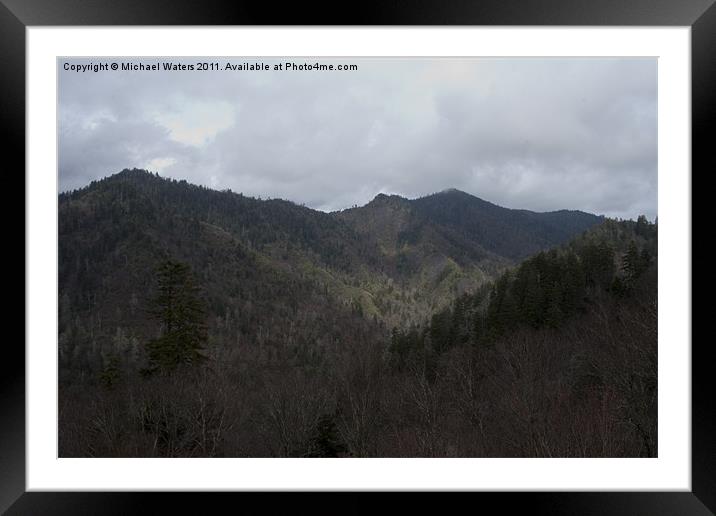 Cloudy Mountain Framed Mounted Print by Michael Waters Photography