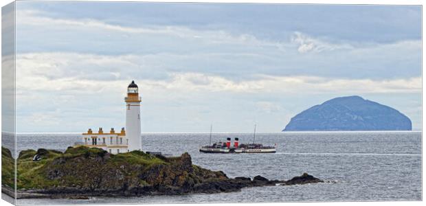 PS Waverley  cruising passed Turnberry lighthouse Canvas Print by Allan Durward Photography