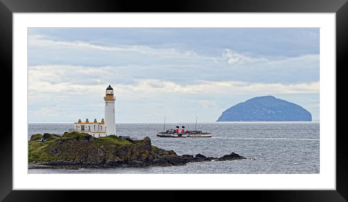 PS Waverley  cruising passed Turnberry lighthouse Framed Mounted Print by Allan Durward Photography
