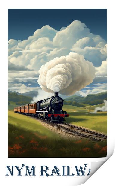 North York Moors Railway Travel Poster Print by Steve Smith