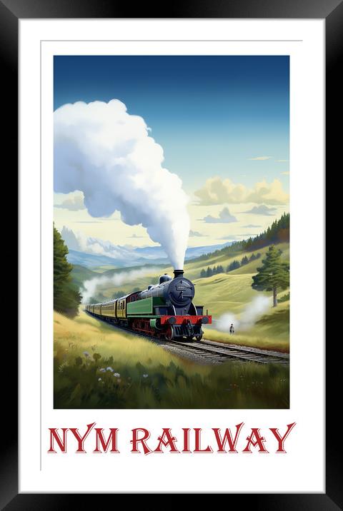 North York Moors Railway Travel Poster Framed Mounted Print by Steve Smith