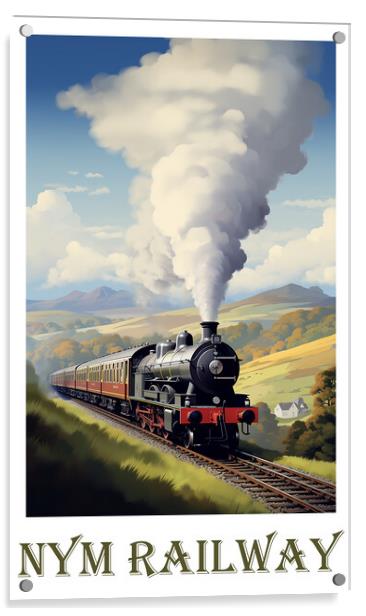 North York Moors Railway Travel Poster Acrylic by Steve Smith