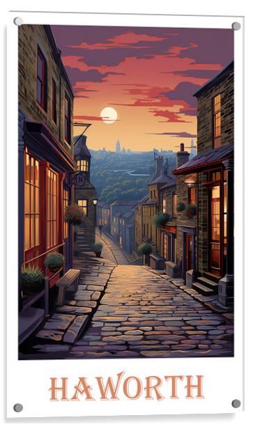Haworth Travel Poster Acrylic by Steve Smith
