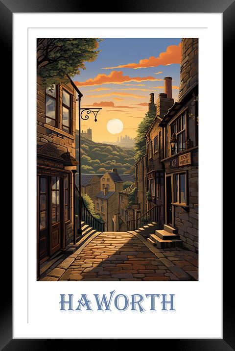 Haworth Travel Poster Framed Mounted Print by Steve Smith