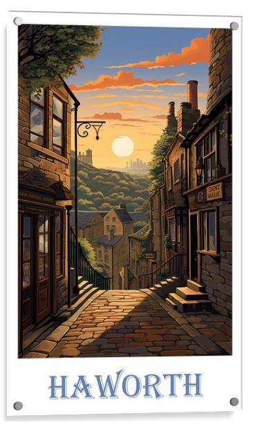 Haworth Travel Poster Acrylic by Steve Smith