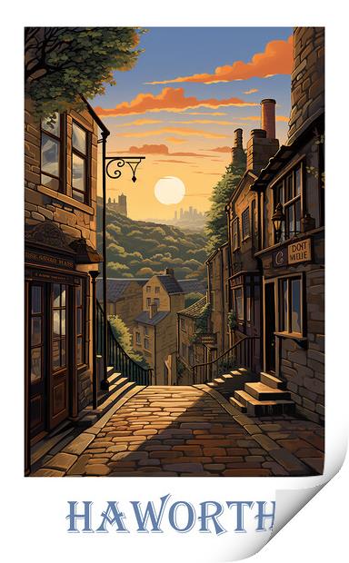 Haworth Travel Poster Print by Steve Smith