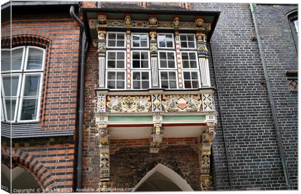 Highly decorated bay window Lubeck Germany Canvas Print by john hill