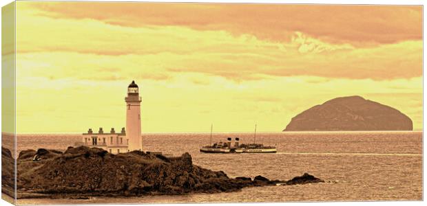 Waverley paddle steamer at Turnberry  (sepia) Canvas Print by Allan Durward Photography