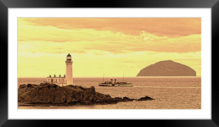 Waverley paddle steamer at Turnberry  (sepia) Framed Mounted Print by Allan Durward Photography