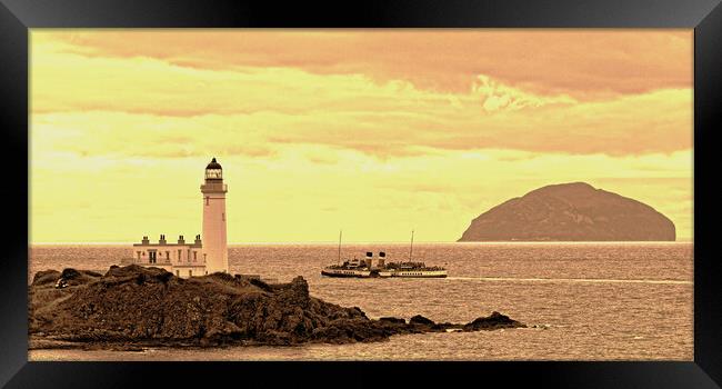 Waverley paddle steamer at Turnberry  (sepia) Framed Print by Allan Durward Photography