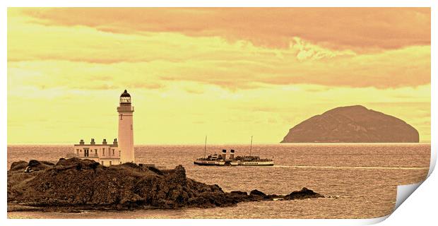 Waverley paddle steamer at Turnberry  (sepia) Print by Allan Durward Photography