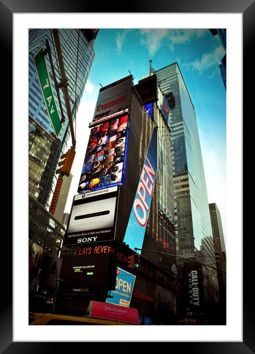 Unveiling Manhattan's Vibrant Heart Framed Mounted Print by Andy Evans Photos