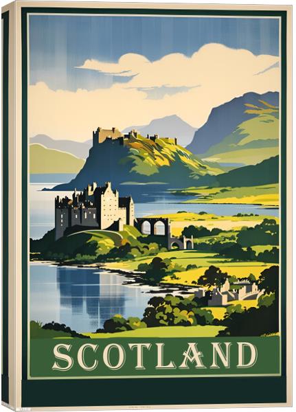 Scotland Vintage Travel Poster   Canvas Print by Picture Wizard