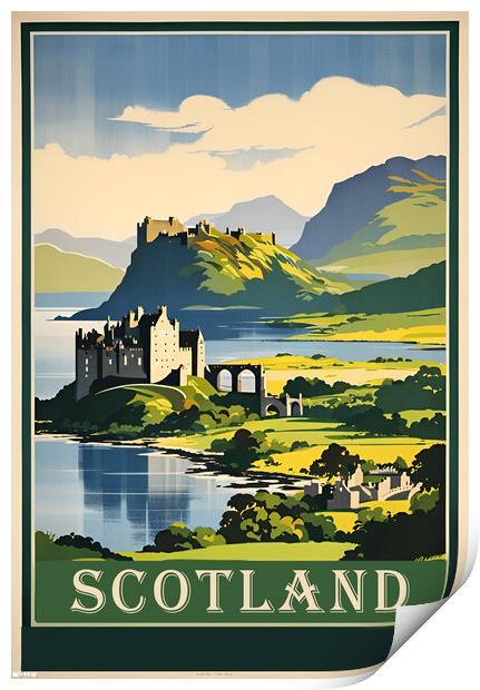 Scotland Vintage Travel Poster   Print by Picture Wizard