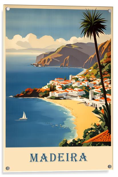 Madeira Vintage Travel Poster   Acrylic by Picture Wizard