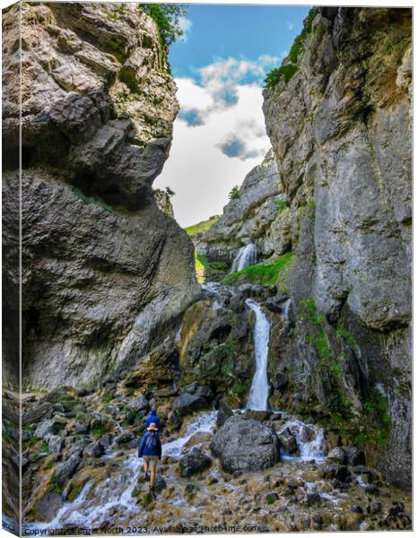 Gordale Scar in Malhamdale. Canvas Print by Chris North