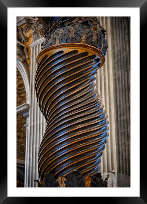 Twisted Column Of Bernini Baldacchino Framed Mounted Print by Artur Bogacki