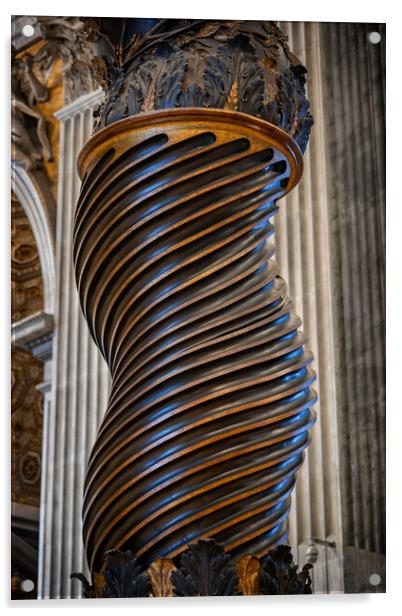 Twisted Column Of Bernini Baldacchino Acrylic by Artur Bogacki