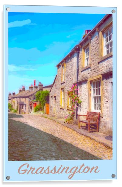 Grassington Travel Poster Acrylic by Zenith Photography