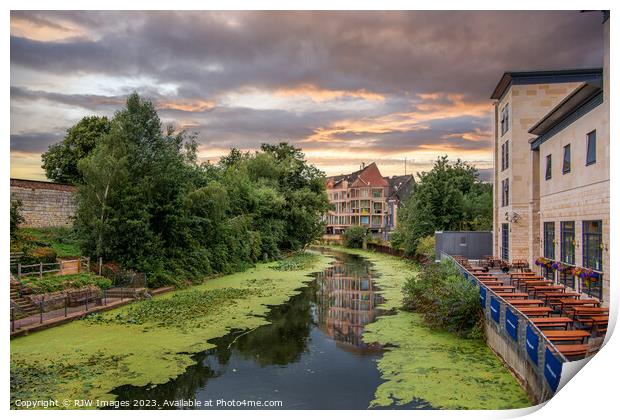 Dusk's Radiance on River Foss Print by RJW Images