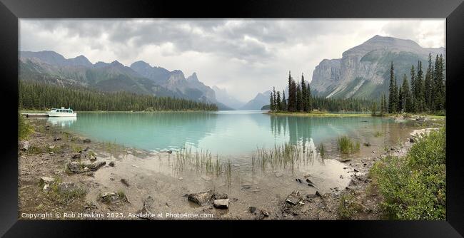Lake Maligne Panorama Framed Print by Rob Hawkins