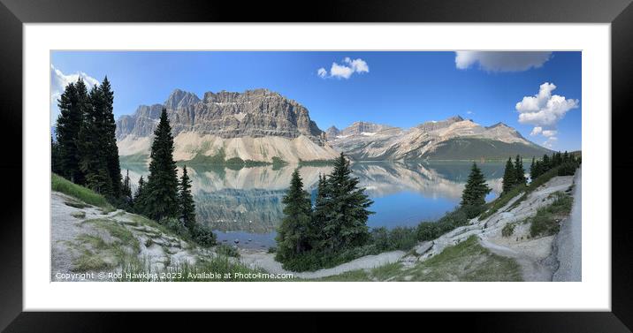 Bow Lake Panorama Framed Mounted Print by Rob Hawkins