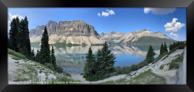 Bow Lake Panorama Framed Print by Rob Hawkins
