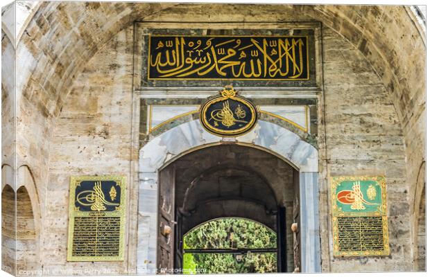 Topkapi Palace Entrance Gate Istanbul Turkey Canvas Print by William Perry
